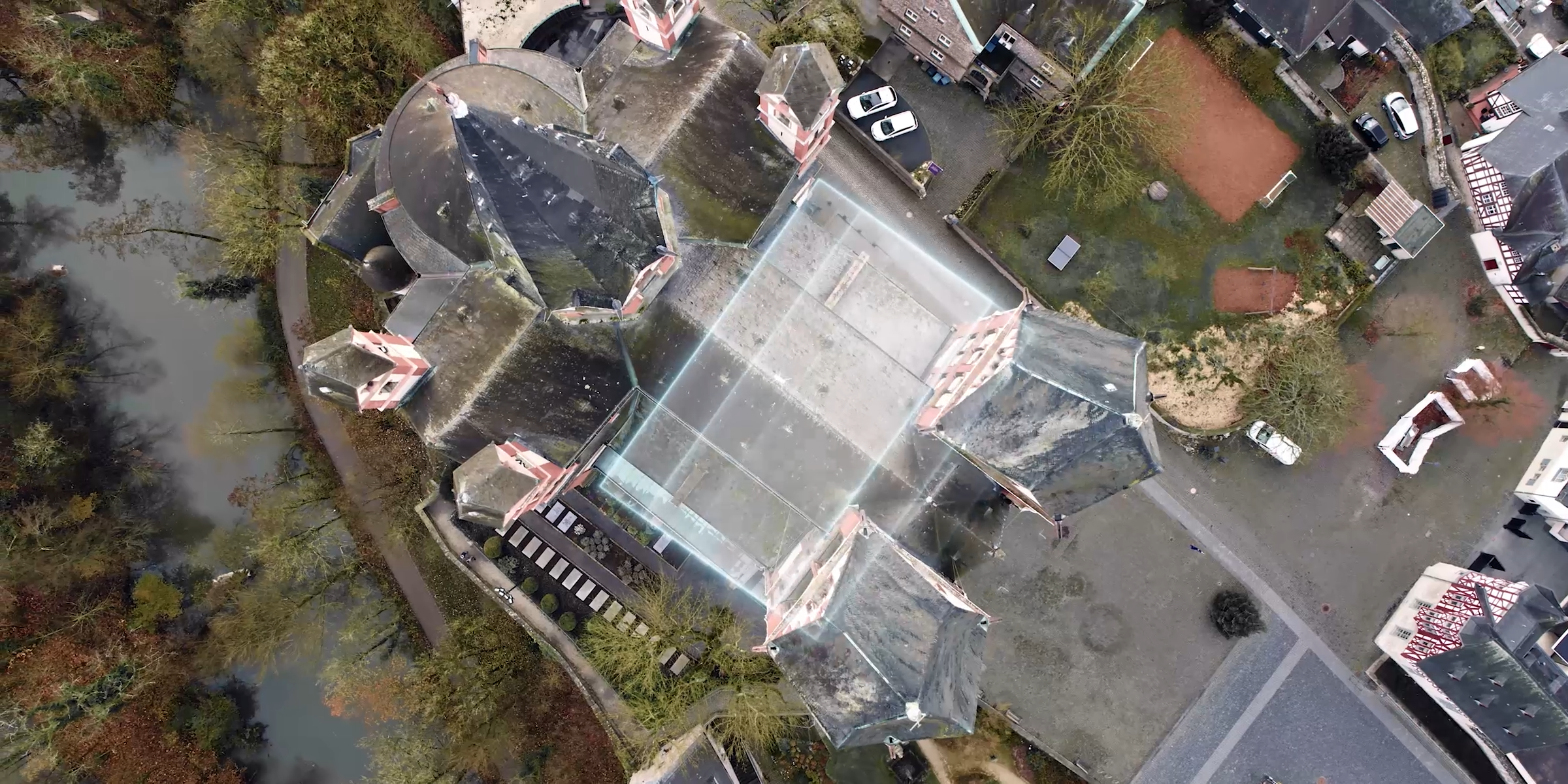 Modelo 3D gerado pelo drone de uma área de mineração